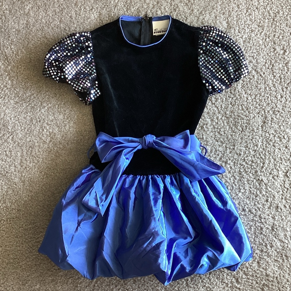 Abella Black and Blue Formal Kids Dress, Size 5